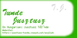 tunde jusztusz business card